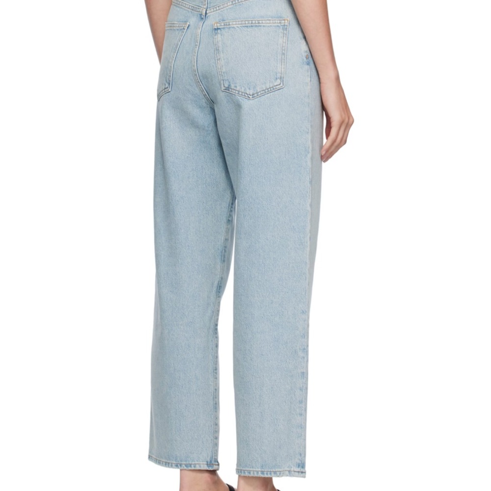 Agolde Folded Waistband Straight Leg Jeans in Sideline - Picture 3 of 14